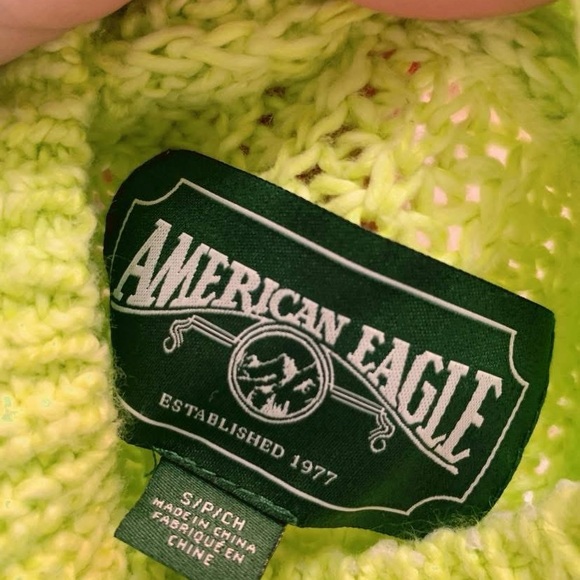 Lime Green Cable Knit Turtleneck Sweater - Picture 5 of 5